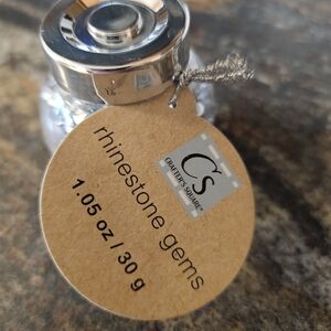 Crafter's Square Rhinestone Gems Jar - Clear/Silver